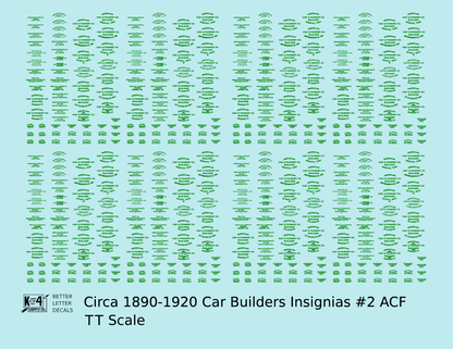 1900 Era ACF Car Builder Insignias
