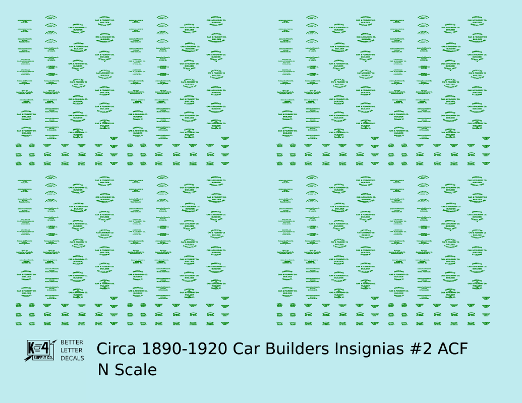 1900 Era ACF Car Builder Insignias