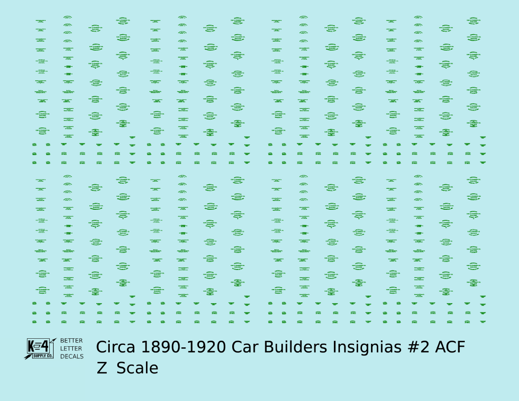 1900 Era ACF Car Builder Insignias