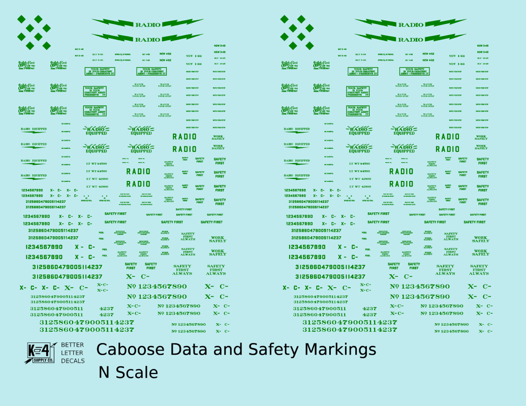 Caboose Data and Markings