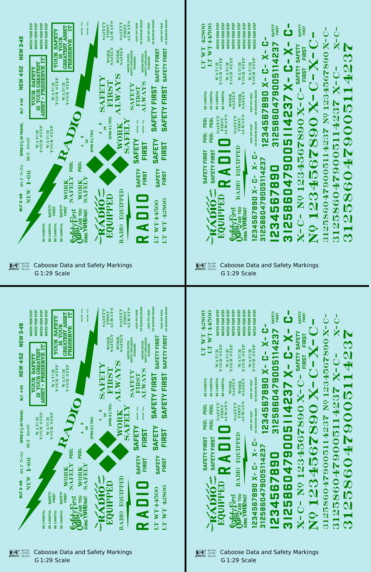 Caboose Data and Markings