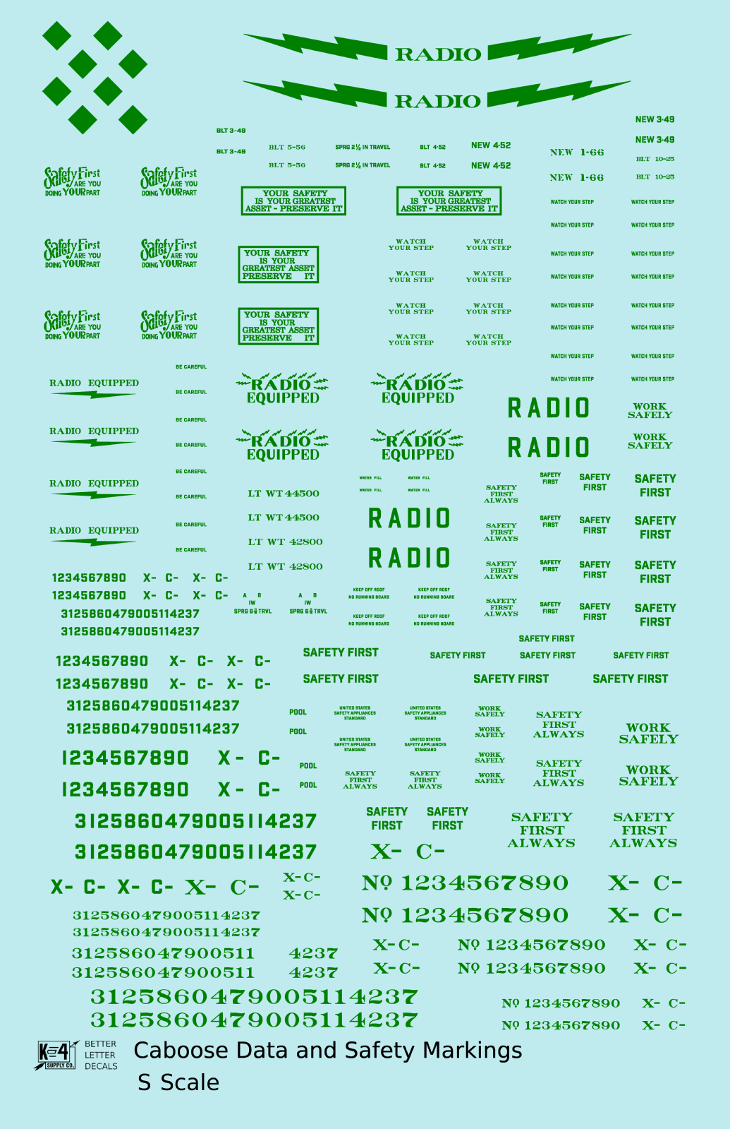 Caboose Data and Markings