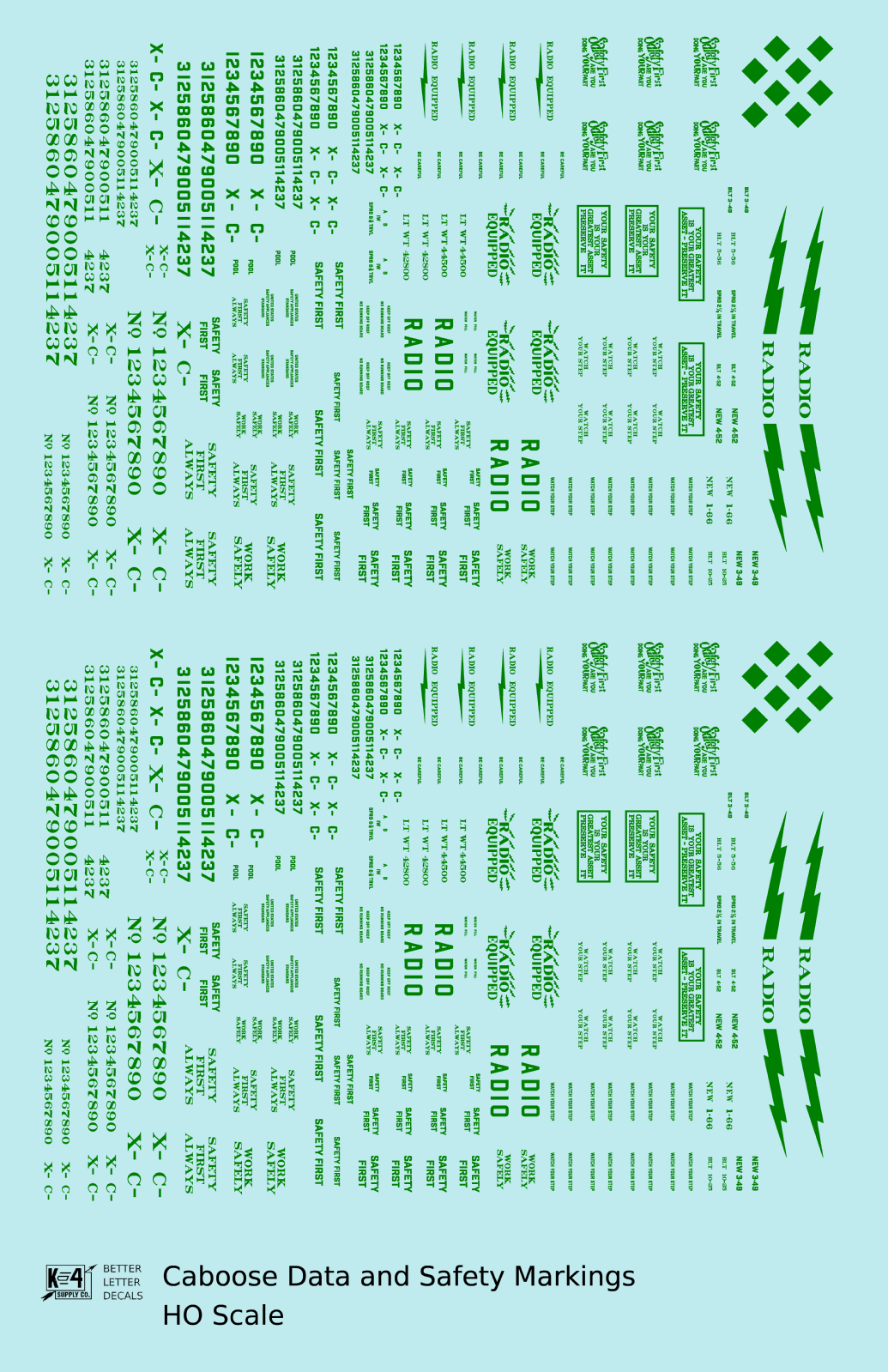 Caboose Data and Markings