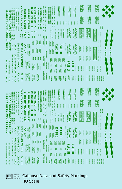 Caboose Data and Markings