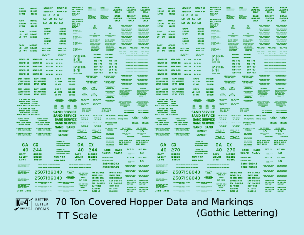 Dimensional and Weight Data 70 Ton Covered Hopper Gothic Font