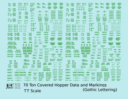 Dimensional and Weight Data 70 Ton Covered Hopper Gothic Font