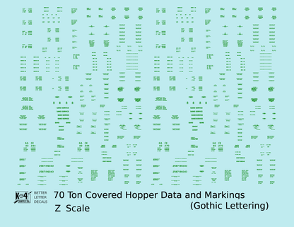 Dimensional and Weight Data 70 Ton Covered Hopper Gothic Font