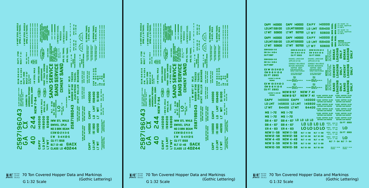 Dimensional and Weight Data 70 Ton Covered Hopper Gothic Font
