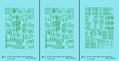 Dimensional and Weight Data 70 Ton Covered Hopper Gothic Font