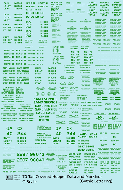 Dimensional and Weight Data 70 Ton Covered Hopper Gothic Font