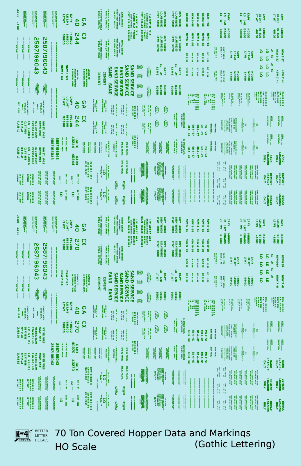 Dimensional and Weight Data 70 Ton Covered Hopper Gothic Font