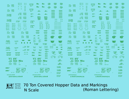 Data Only 70 Ton Covered Hopper Railroad Roman