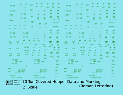 Data Only 70 Ton Covered Hopper Railroad Roman