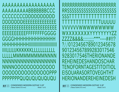 Condensed Modern Gothic Letter Number Alphabet