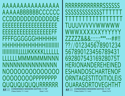 Condensed Modern Gothic Letter Number Alphabet