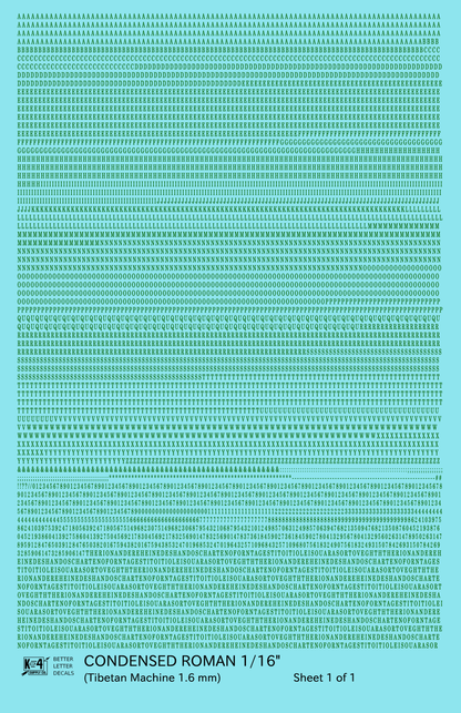 Condensed Roman Letter Number Alphabet