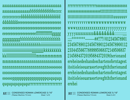Lowercase Condensed Roman Letter Number Alphabet