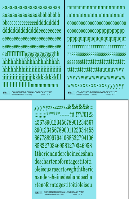 Lowercase Condensed Roman Letter Number Alphabet