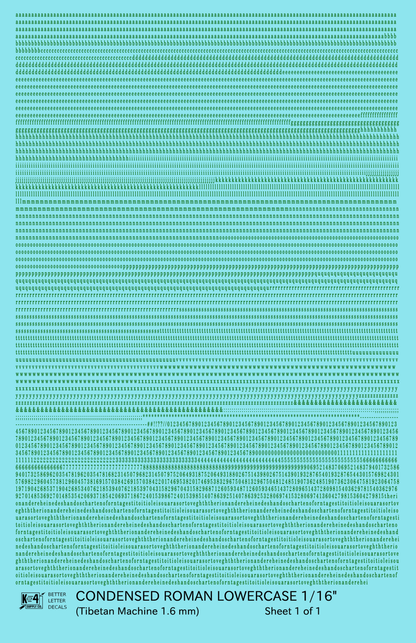 Lowercase Condensed Roman Letter Number Alphabet