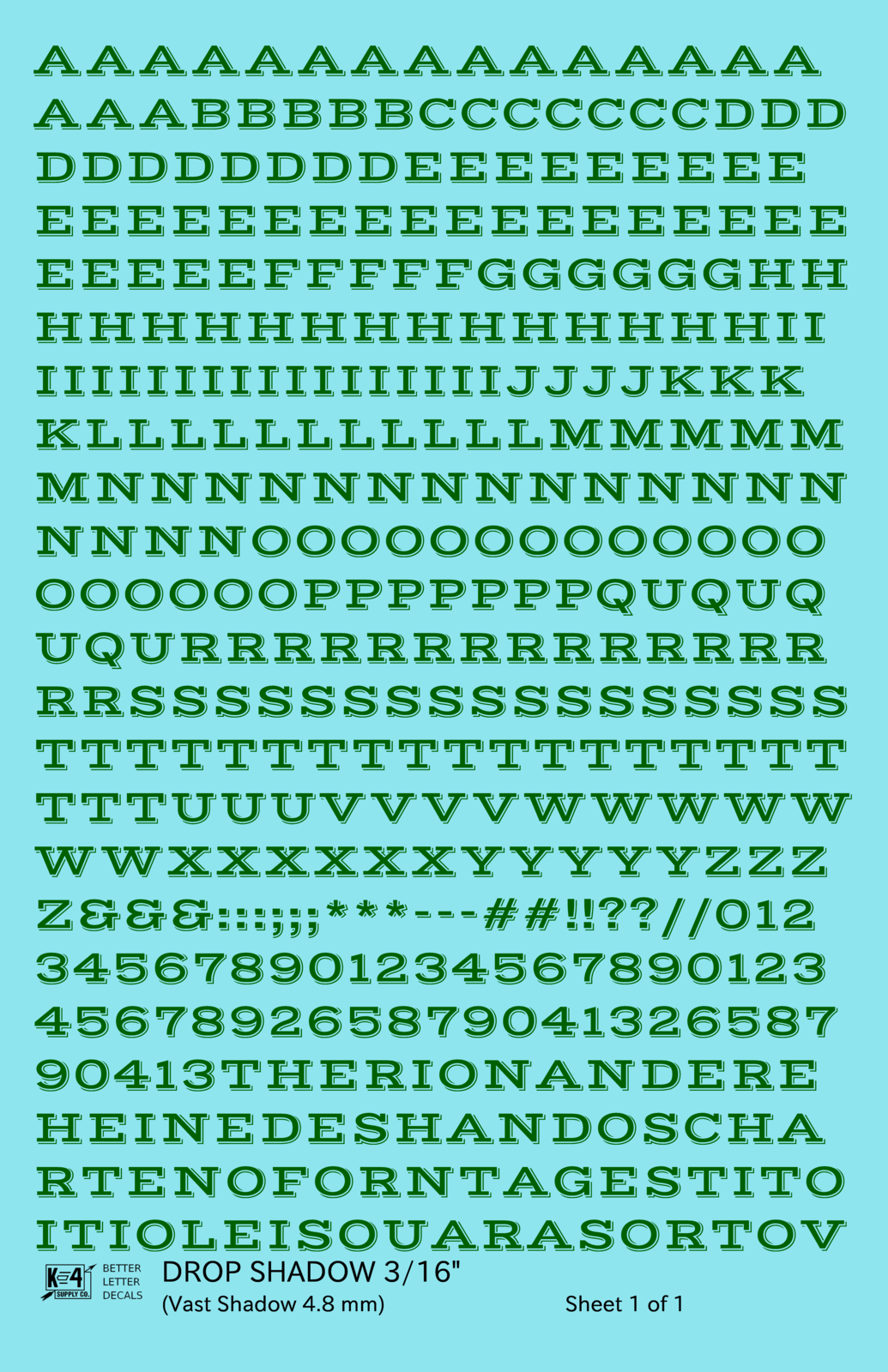 Drop Shadow Letter Number Alphabet