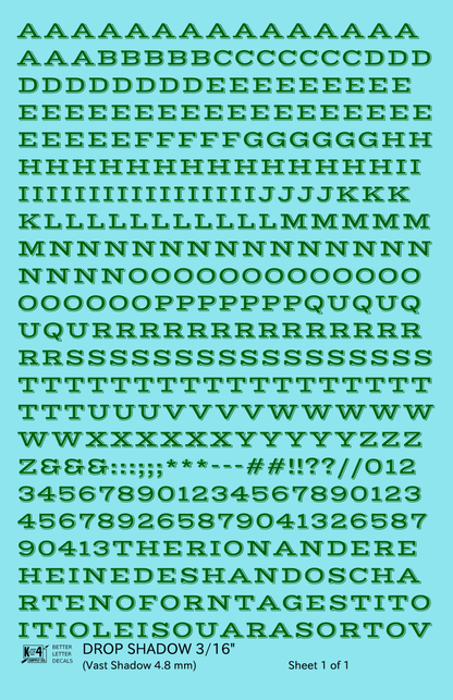 Drop Shadow Letter Number Alphabet