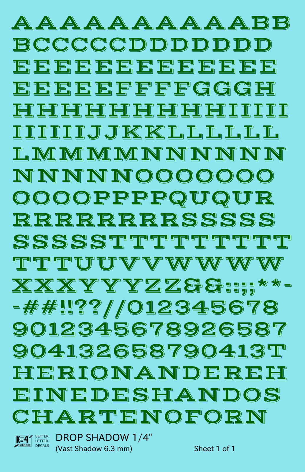 Drop Shadow Letter Number Alphabet