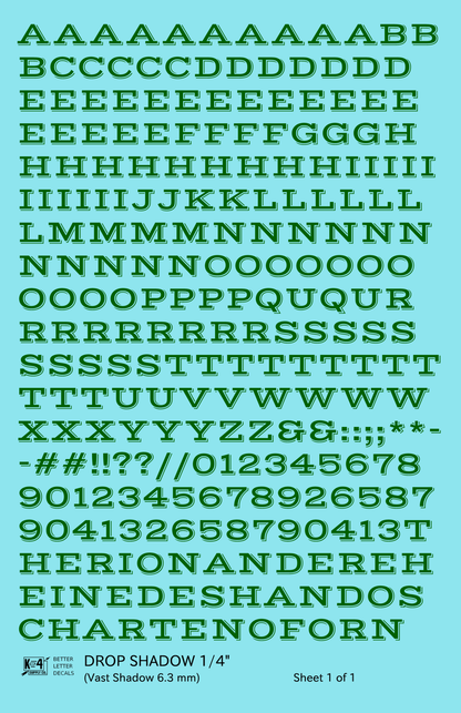 Drop Shadow Letter Number Alphabet