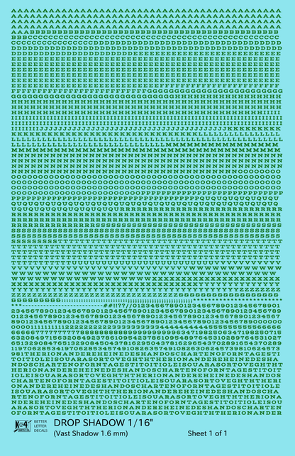 Drop Shadow Letter Number Alphabet