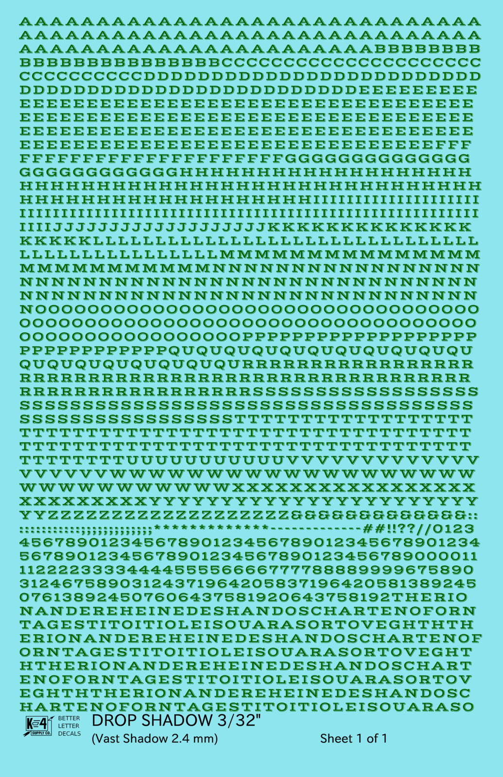 Drop Shadow Letter Number Alphabet