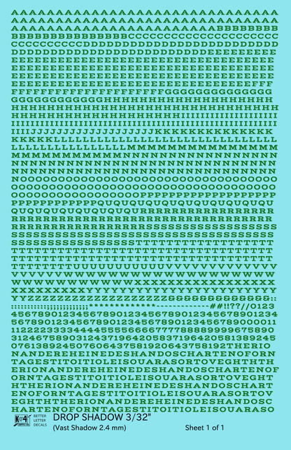 Drop Shadow Letter Number Alphabet