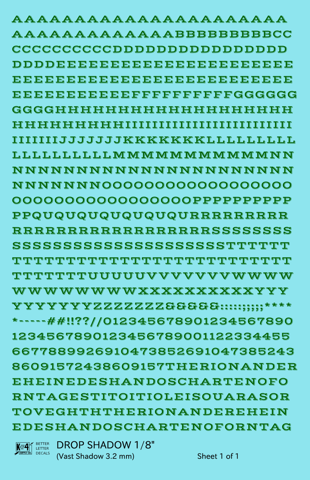 Drop Shadow Letter Number Alphabet