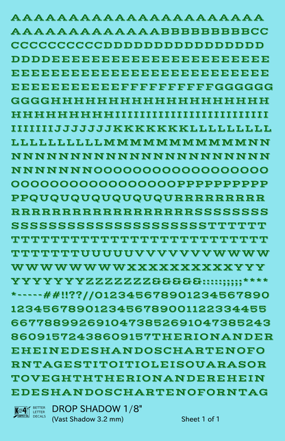 Drop Shadow Letter Number Alphabet