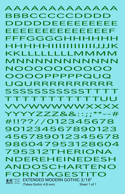 Extended Modern Gothic Letter Number Alphabet