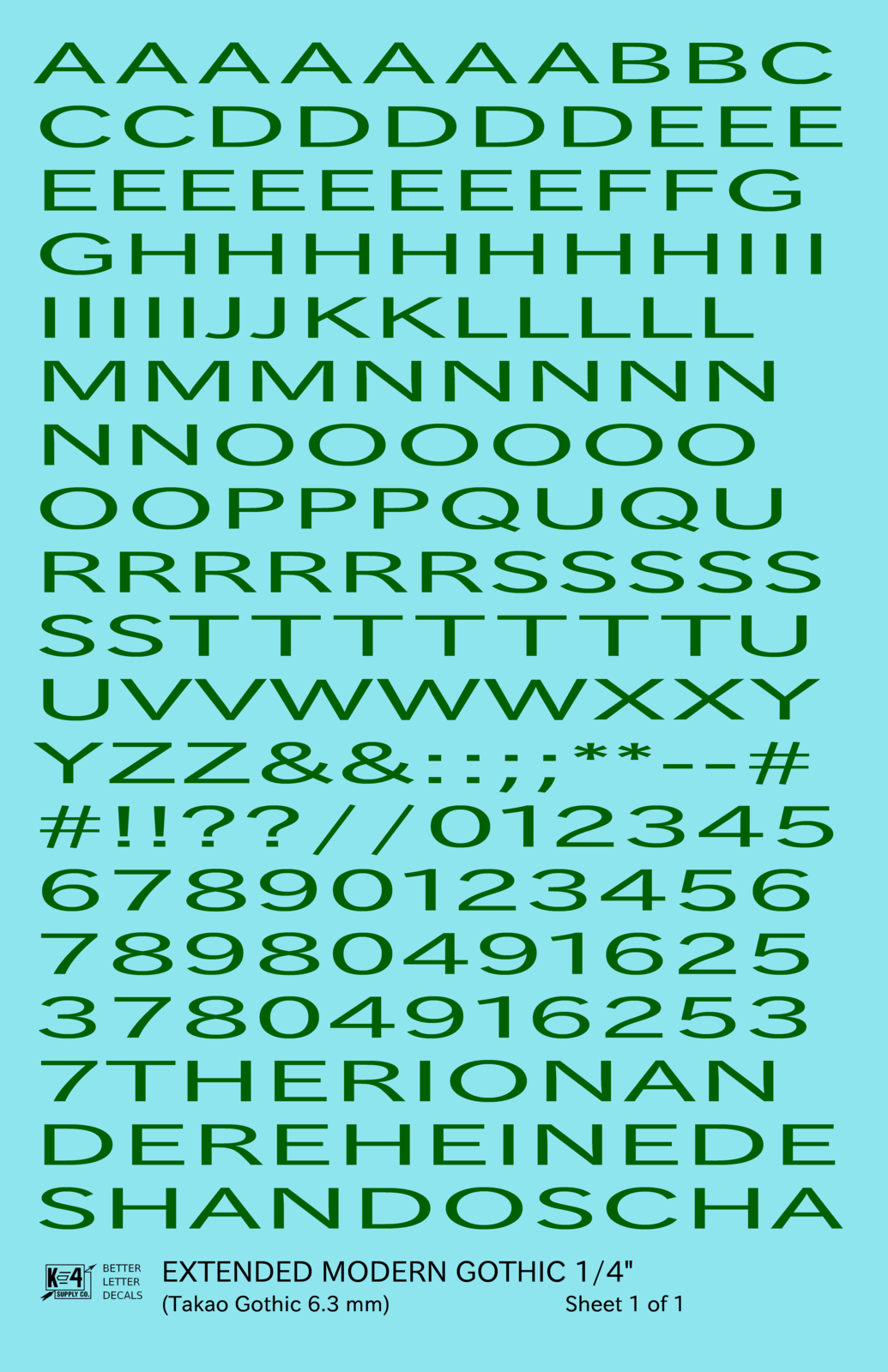 Extended Modern Gothic Letter Number Alphabet