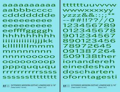 Lowercase Extended Modern Gothic Letter Alphabet