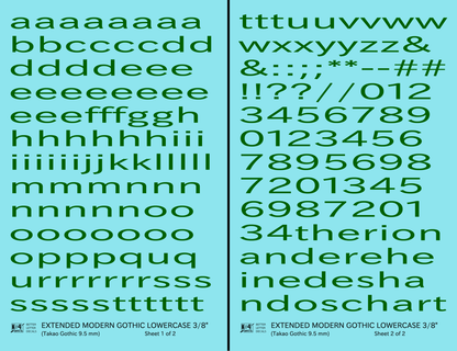 Lowercase Extended Modern Gothic Letter Alphabet