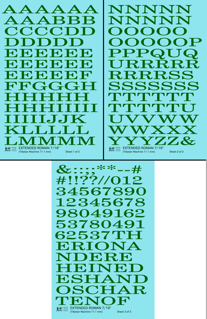 Extended Roman Letter Number Alphabet