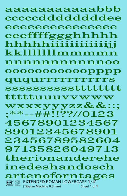 Lowercase Extended Roman Letter Number Alphabet