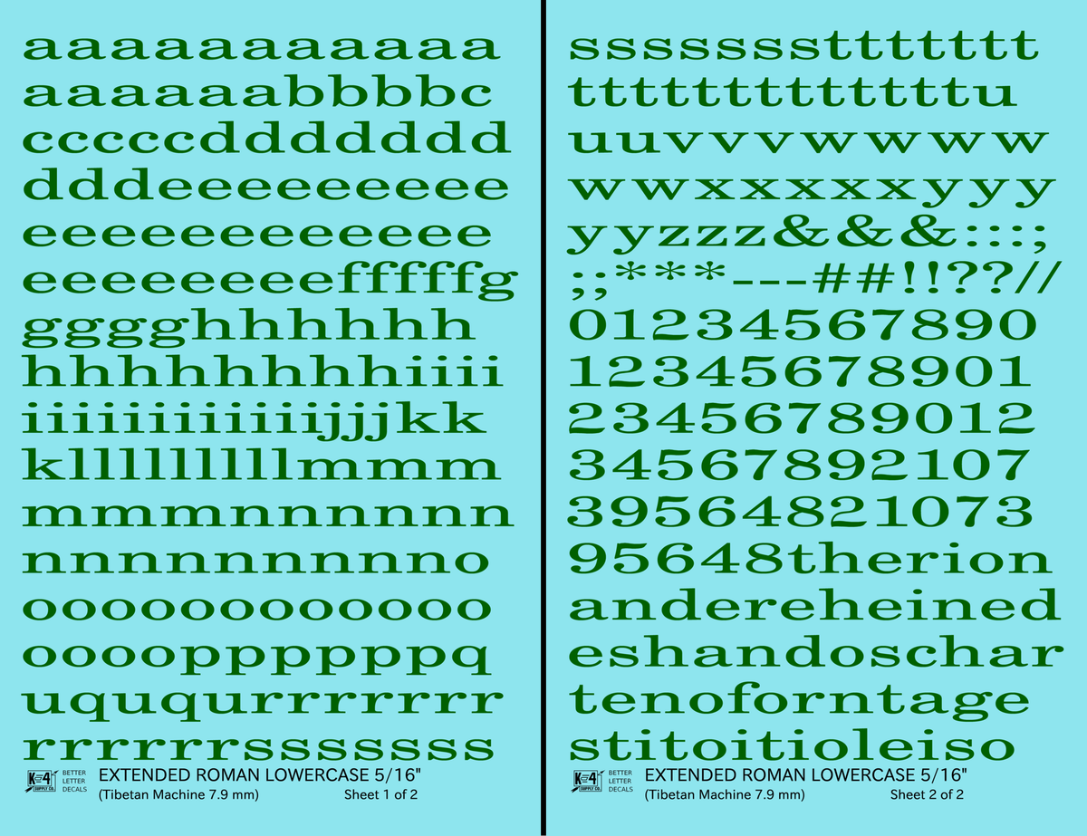 Lowercase Extended Roman Letter Number Alphabet