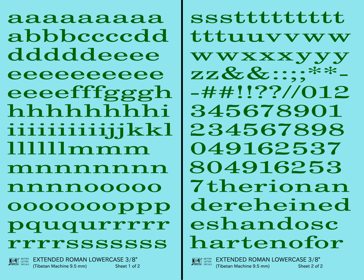 Lowercase Extended Roman Letter Number Alphabet