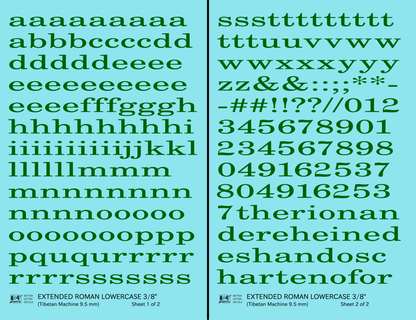 Lowercase Extended Roman Letter Number Alphabet