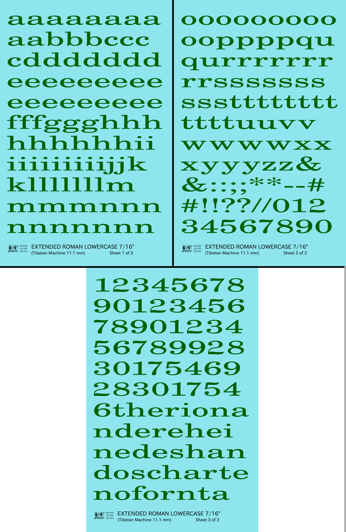 Lowercase Extended Roman Letter Number Alphabet