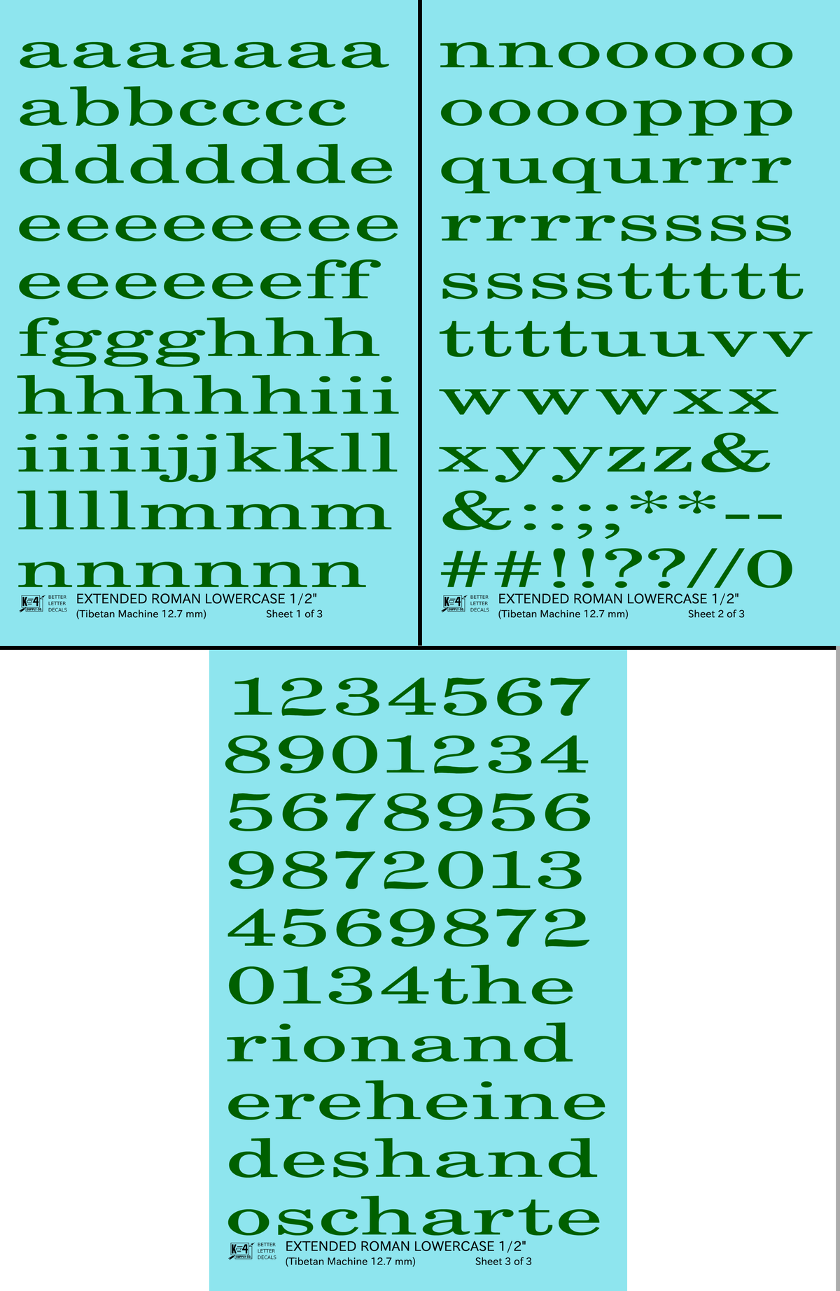 Lowercase Extended Roman Letter Number Alphabet