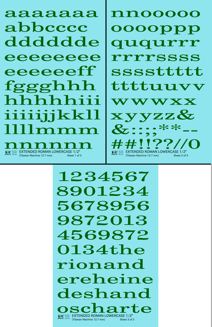 Lowercase Extended Roman Letter Number Alphabet