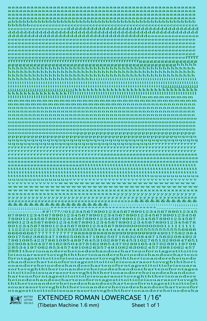Lowercase Extended Roman Letter Number Alphabet