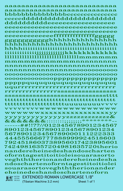Lowercase Extended Roman Letter Number Alphabet