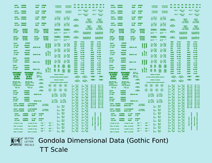 Dimensional and Weight Data Gondola Gothic Font