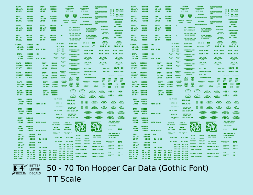 Dimensional and Weight Data 50 To 70 Ton Hopper Car Gothic Font
