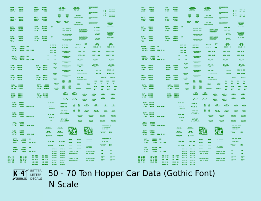 Dimensional and Weight Data 50 To 70 Ton Hopper Car Gothic Font