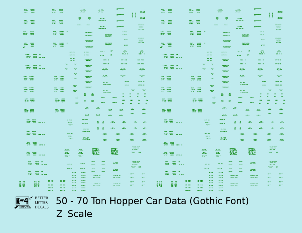 Dimensional and Weight Data 50 To 70 Ton Hopper Car Gothic Font